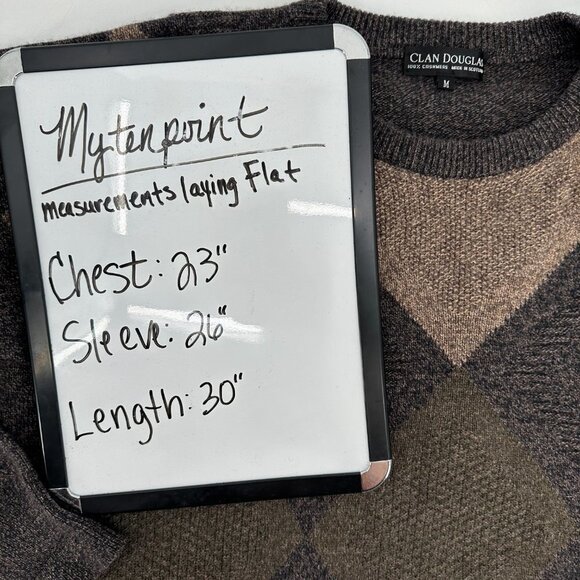 Clan Douglas Mens Argyle Cashmere Long Sleeve Scotland Sweater Medium Sweater - Picture 6 of 6